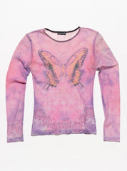 Vintage Wet Seal Butterfly Mesh Top