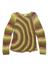 Vintage Talbots Petites Green Multi-colored Swirling Stripes Sweater
