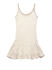 Vintage Betsy Johnson Cream Lace Mini Dress